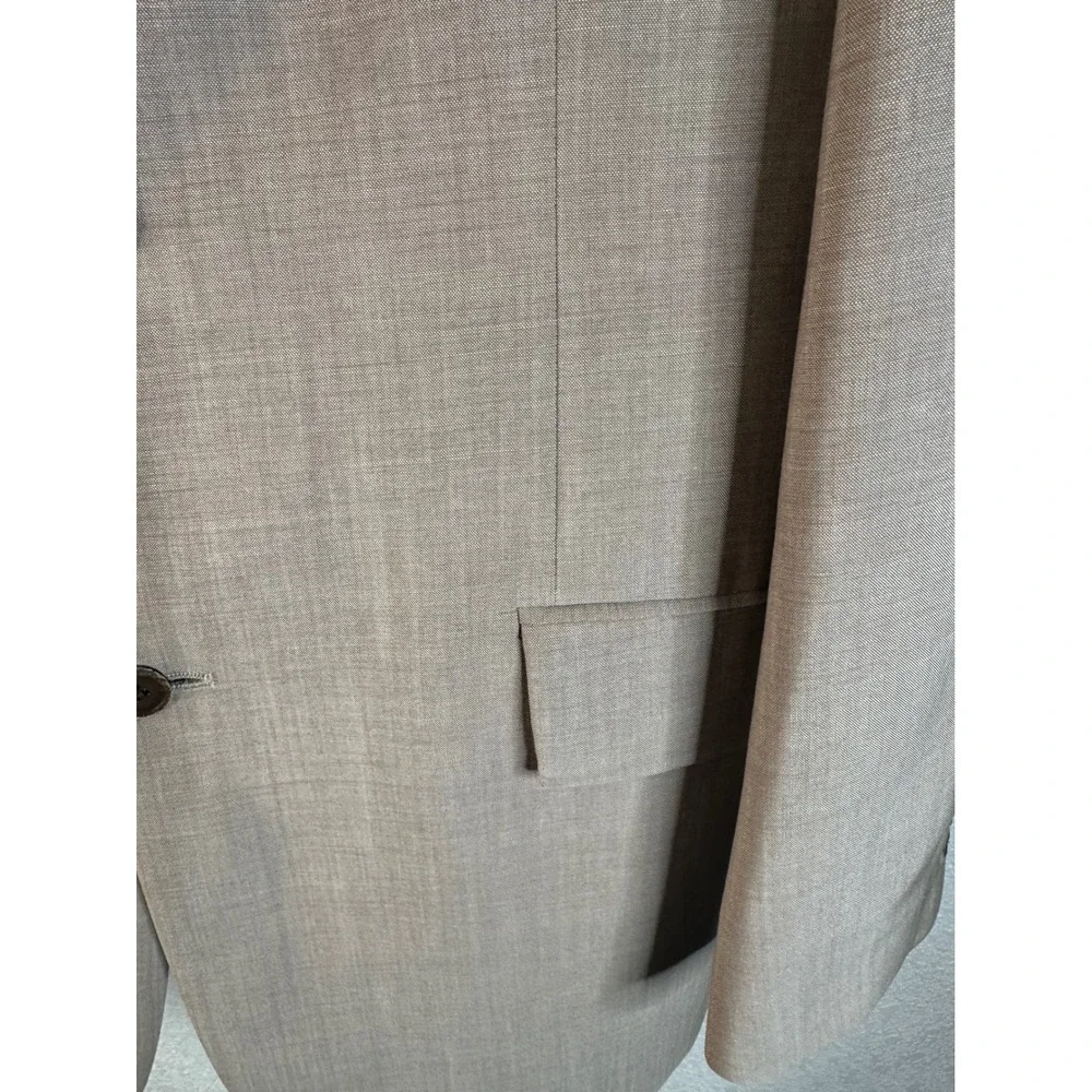 Hugo Boss Men's Tan 3-Button Ticket Pocket Blazer Sport Coat with Trousers40R